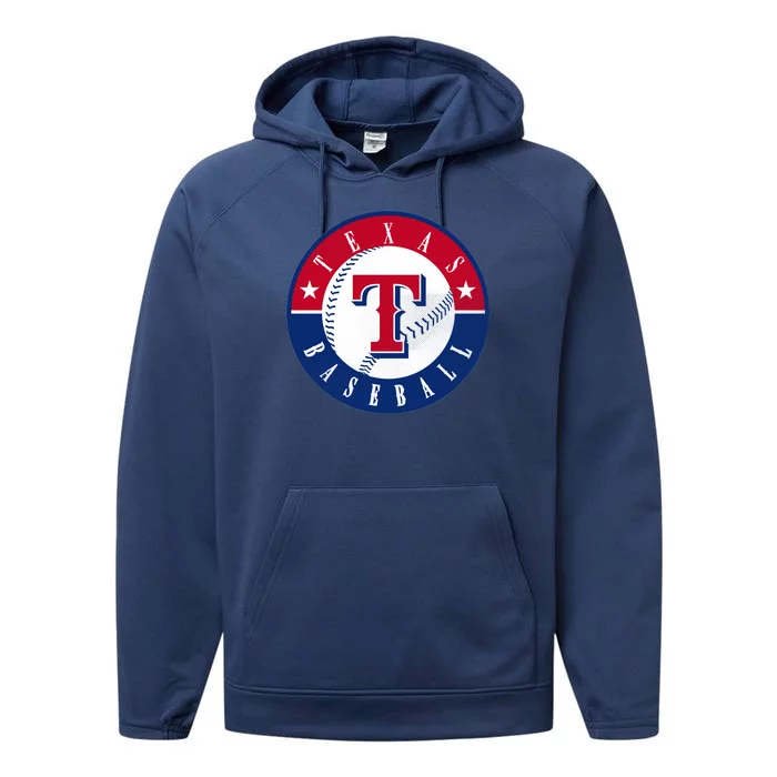 Texas Baseball Fan Vintage Performance Fleece Hoodie