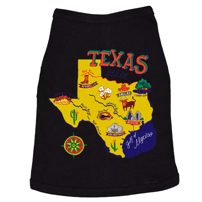 Texas Cartoon Map Doggie Tank