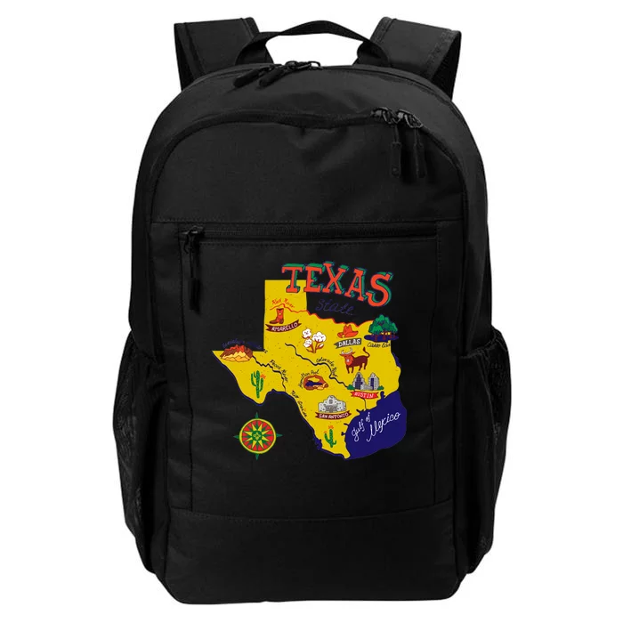 Texas Cartoon Map Daily Commute Backpack