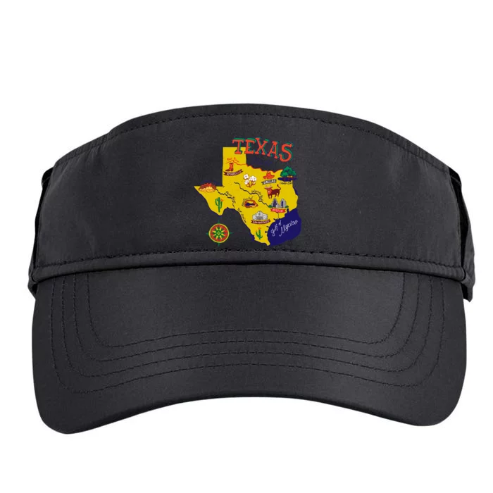 Texas Cartoon Map Adult Drive Performance Visor