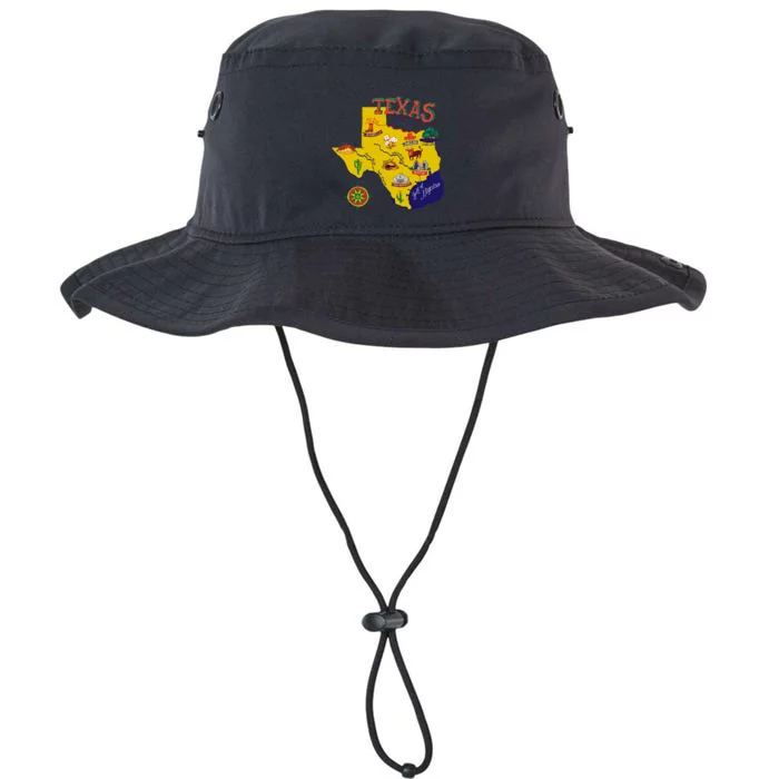 Texas Cartoon Map Legacy Cool Fit Booney Bucket Hat