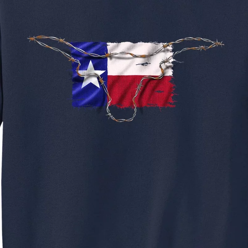 Texas Flag Barbwire Tough Tall Sweatshirt