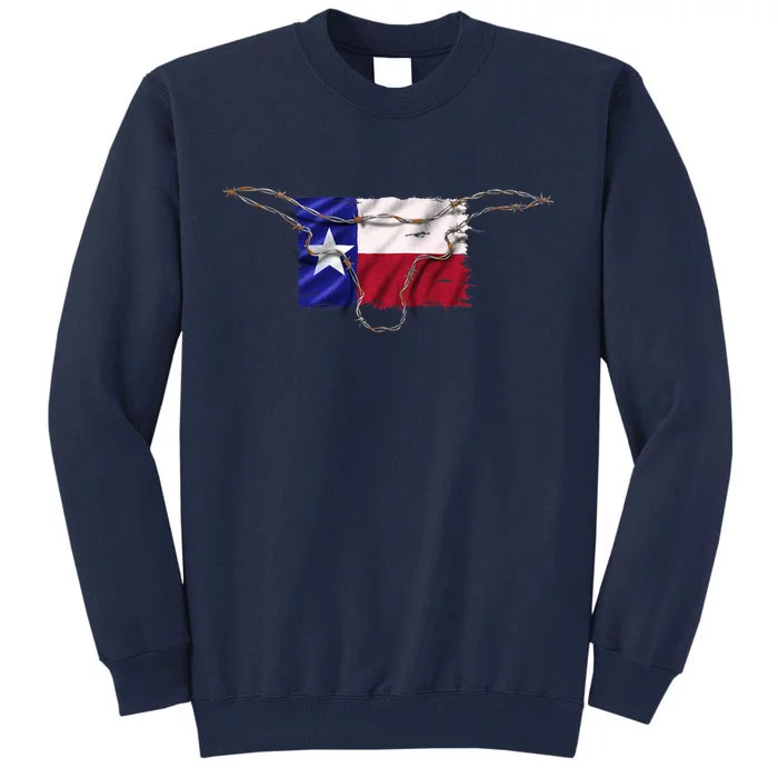 Texas Flag Barbwire Tough Tall Sweatshirt