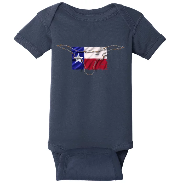 Texas Flag Barbwire Tough Baby Bodysuit