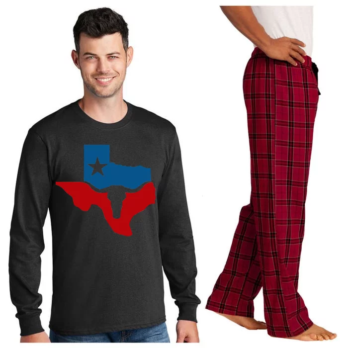 Texas Flag Longhorn Logo Long Sleeve Pajama Set