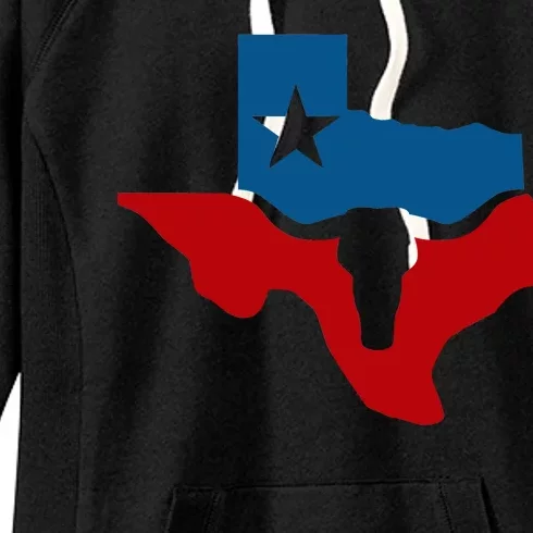 Texas Flag Longhorn Logo Women's Fleece Hoodie