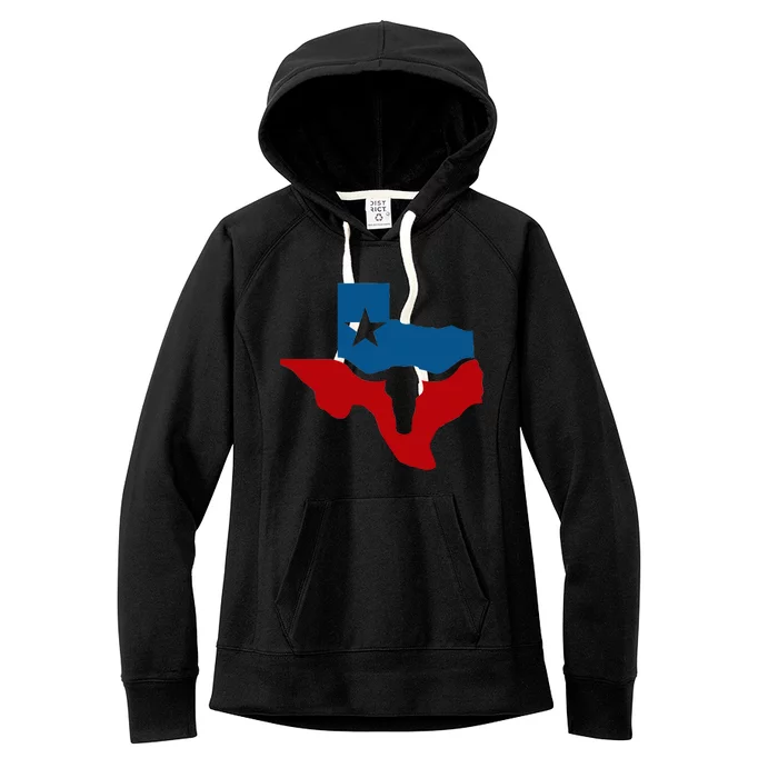 Texas Flag Longhorn Logo Women's Fleece Hoodie