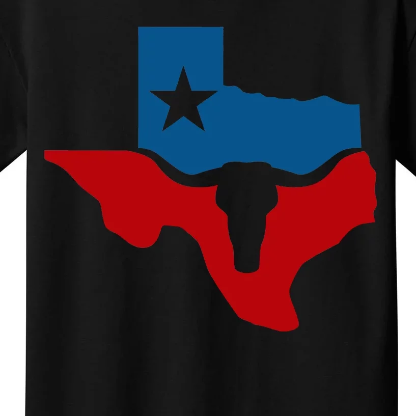 Texas Flag Longhorn Logo Kids T-Shirt