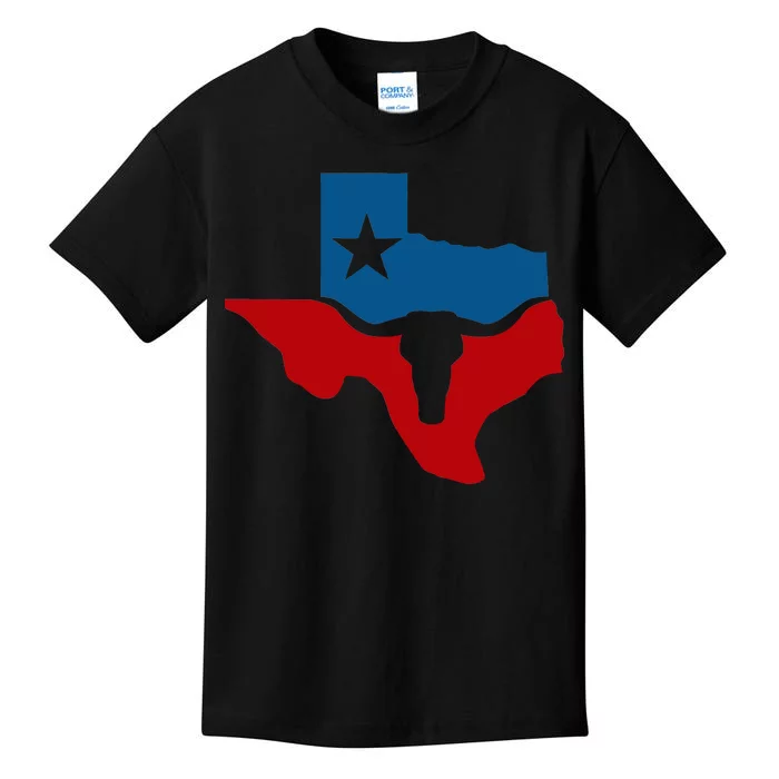 Texas Flag Longhorn Logo Kids T-Shirt