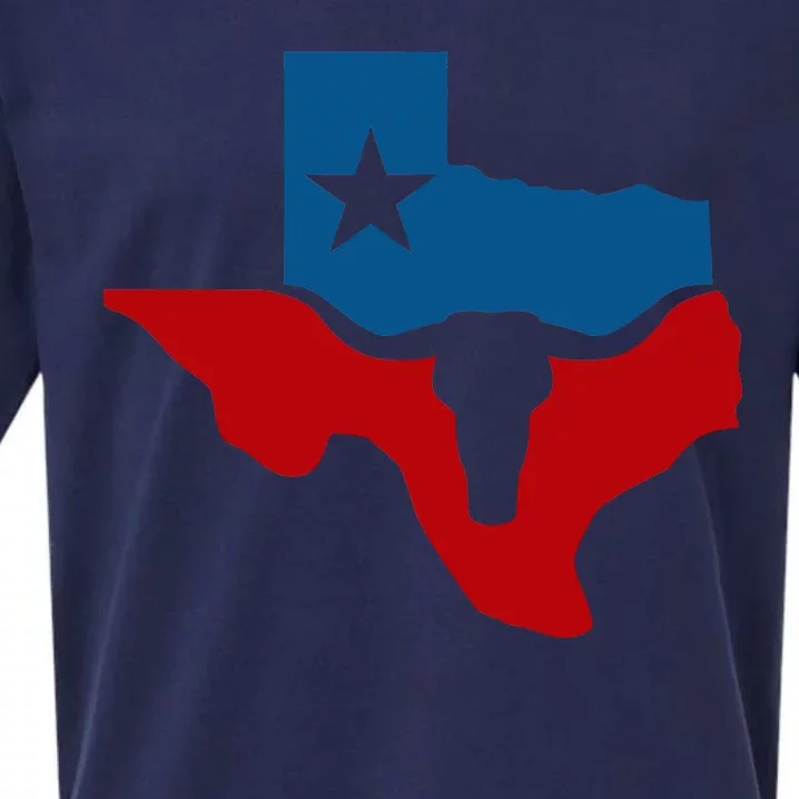 Texas Flag Longhorn Logo Sueded Cloud Jersey T-Shirt