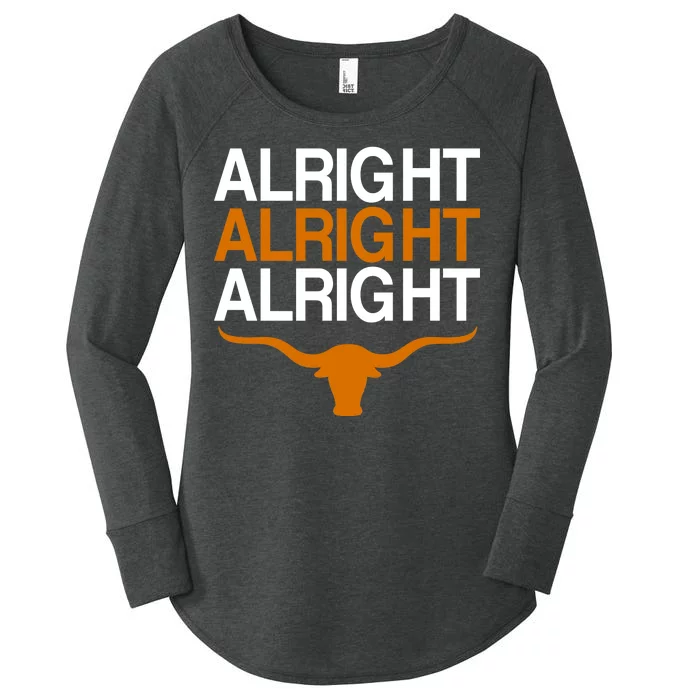 Texas Football Alright Alright Alright Long Horn Women’s Perfect Tri Tunic Long Sleeve Shirt