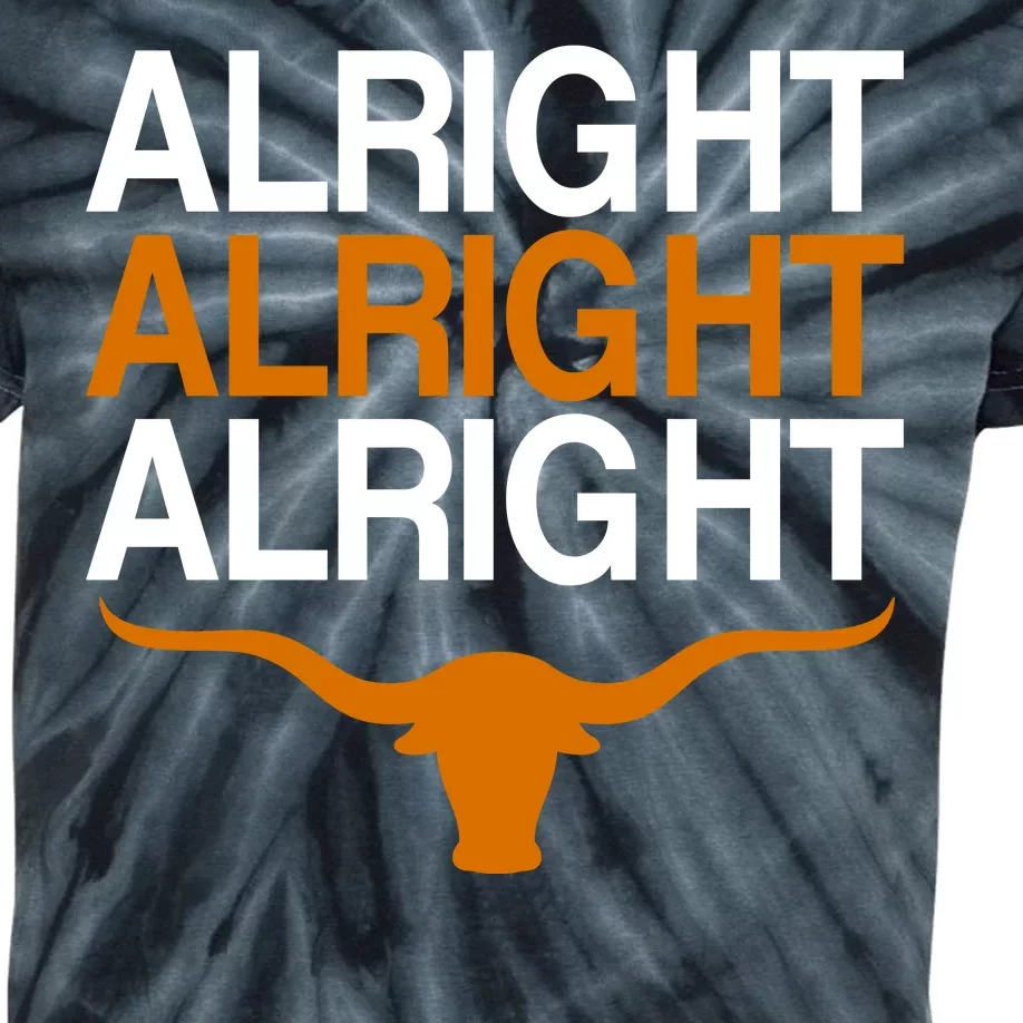 Texas Football Alright Alright Alright Long Horn Kids Tie-Dye T-Shirt