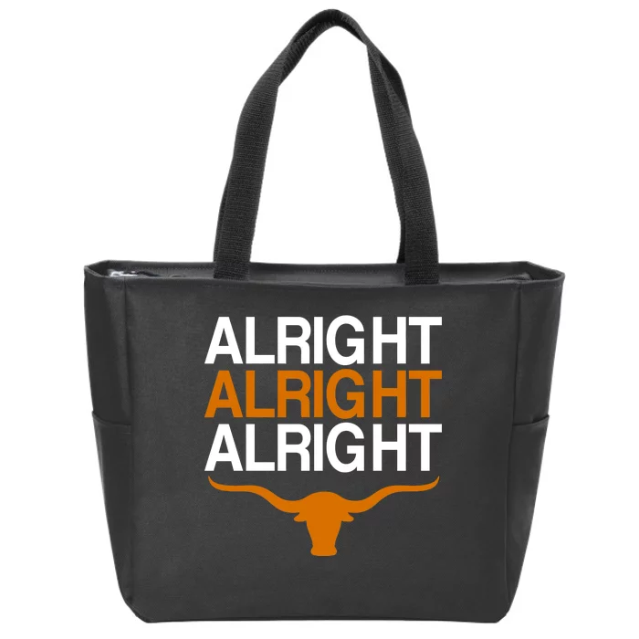 Texas Football Alright Alright Alright Long Horn Zip Tote Bag
