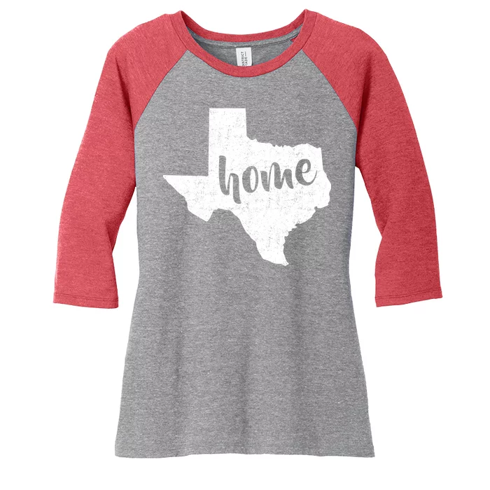 Texas Home State Women's Tri-Blend 3/4-Sleeve Raglan Shirt