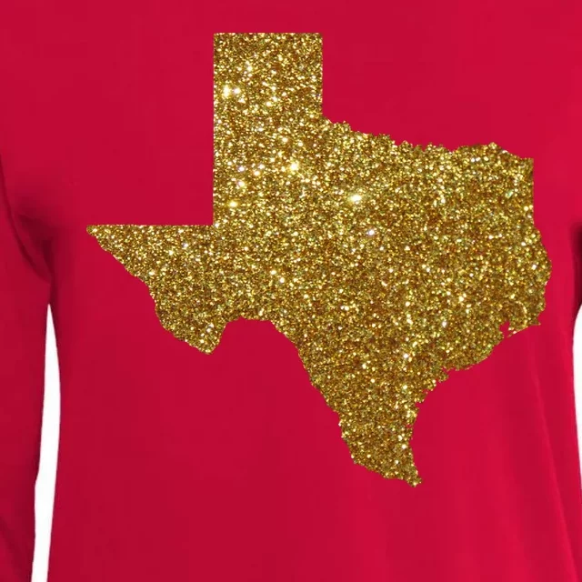 Texas Limited Edition Gold Glitz Womens Cotton Relaxed Long Sleeve T-Shirt