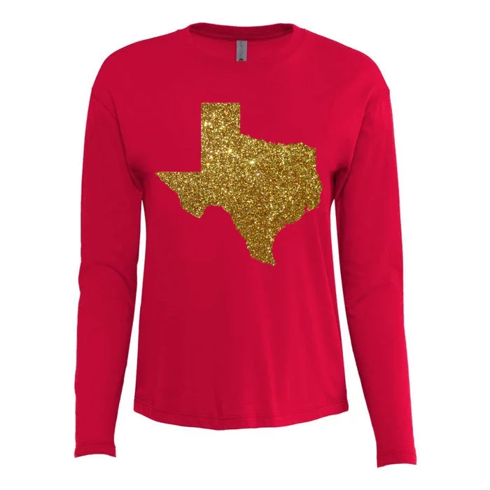 Texas Limited Edition Gold Glitz Womens Cotton Relaxed Long Sleeve T-Shirt