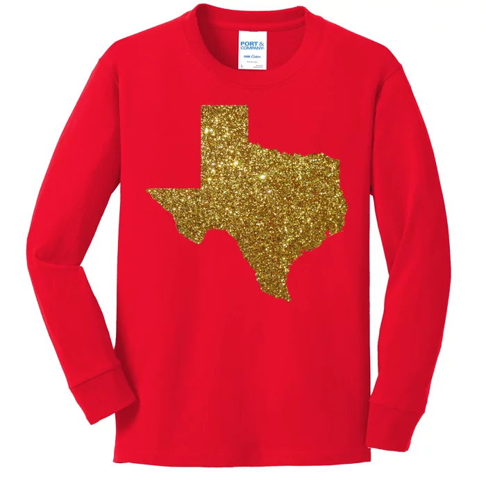 Texas Limited Edition Gold Glitz Kids Long Sleeve Shirt