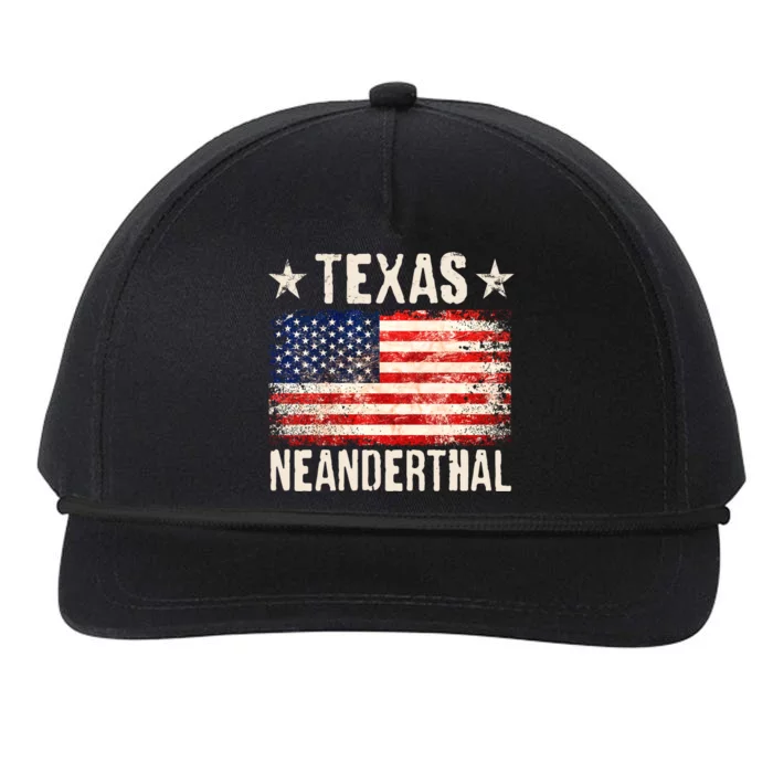 Texas Neanderthal Distressed US Flag Snapback Five-Panel Rope Hat