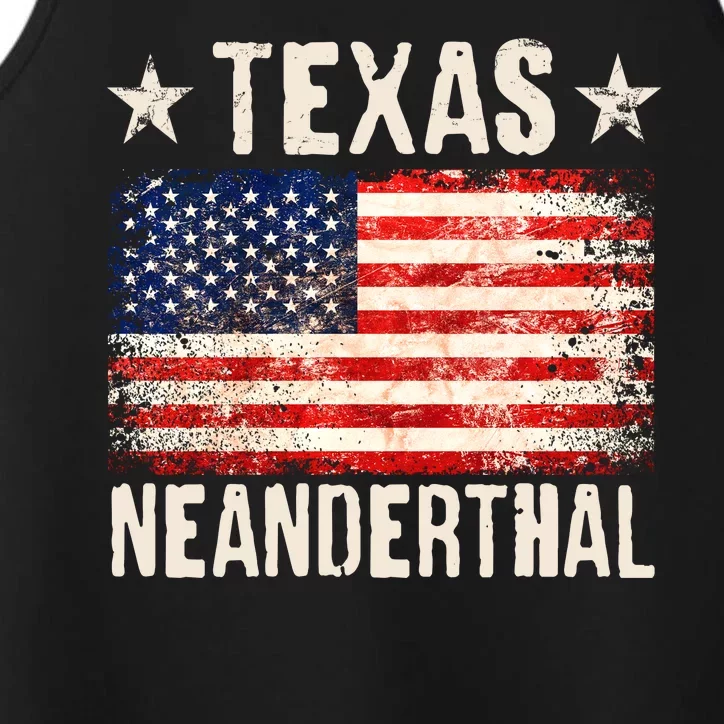 Texas Neanderthal Distressed US Flag Performance Tank