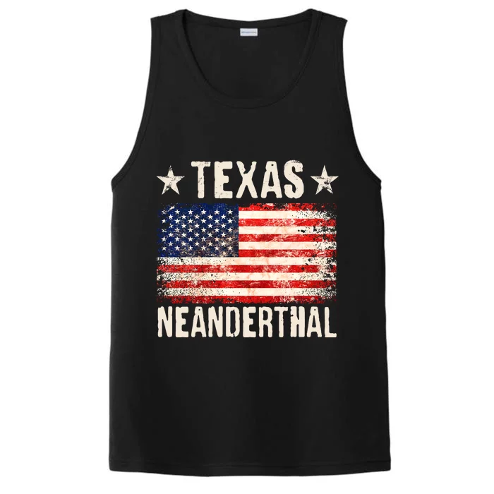 Texas Neanderthal Distressed US Flag Performance Tank