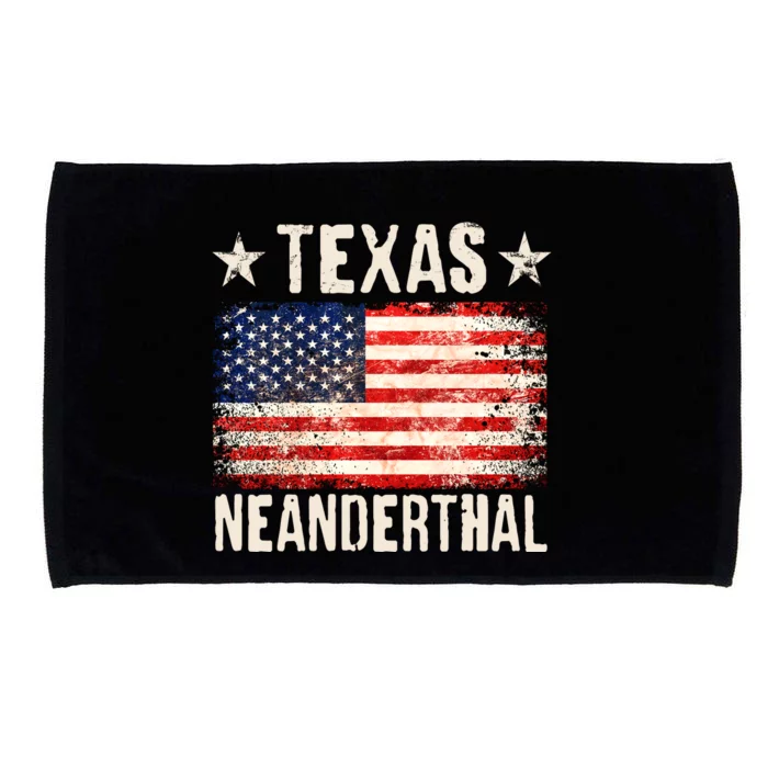 Texas Neanderthal Distressed US Flag Microfiber Hand Towel