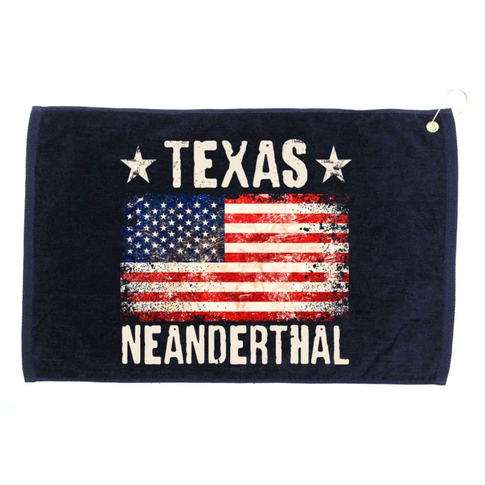 Texas Neanderthal Distressed US Flag Grommeted Golf Towel