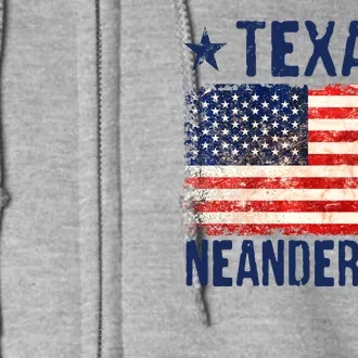 Texas Neanderthal Distressed US Flag Full Zip Hoodie