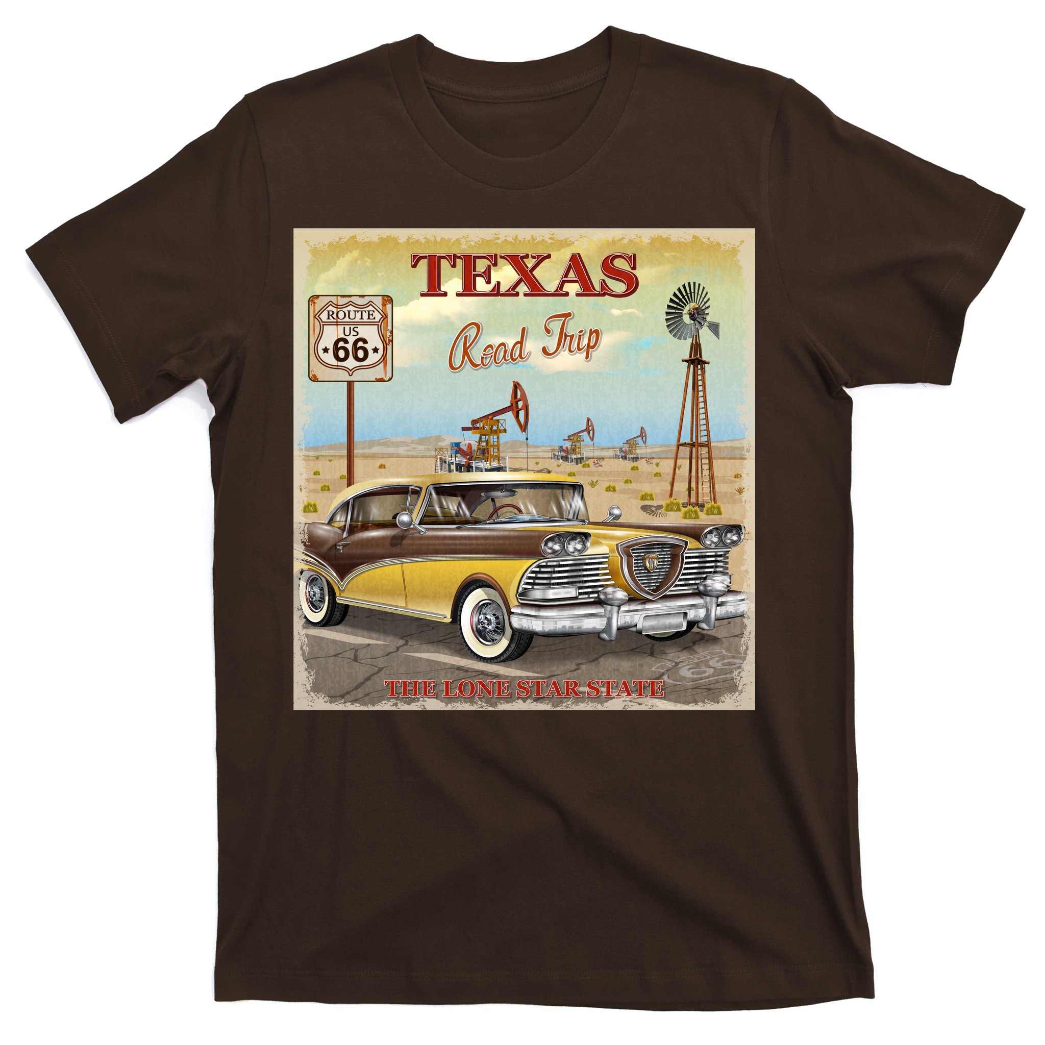 Texas Road Trip Route Classic Car | TeeShirtPalace