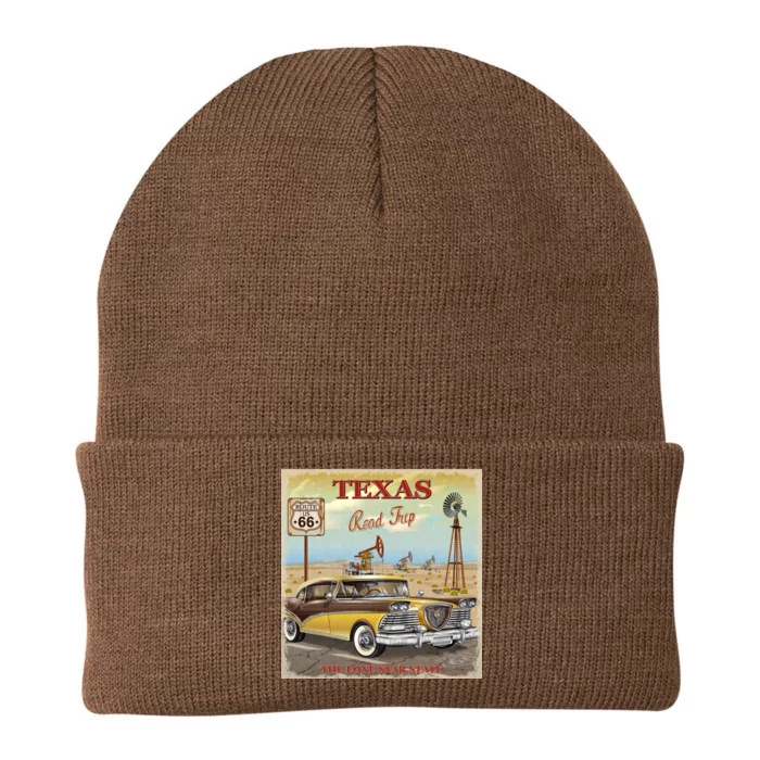 Texas Road Trip Route 66 Classic Car Knit Cap Winter Beanie