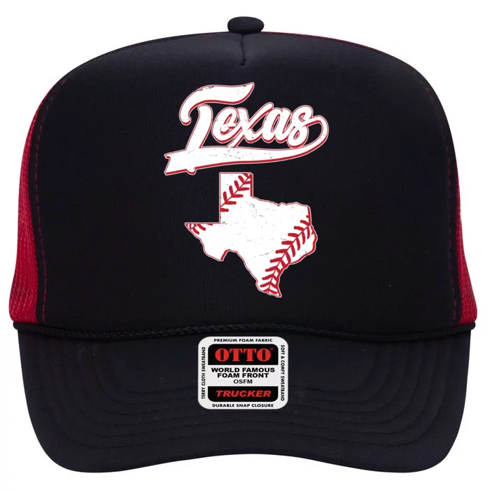 Texas State Baseball Fan High Crown Mesh Trucker Hat