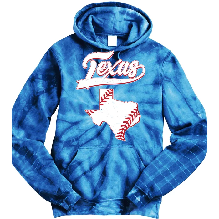 Texas State Baseball Fan Tie Dye Hoodie