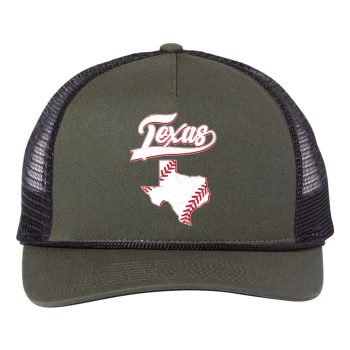 Texas State Baseball Fan Retro Rope Trucker Hat Cap