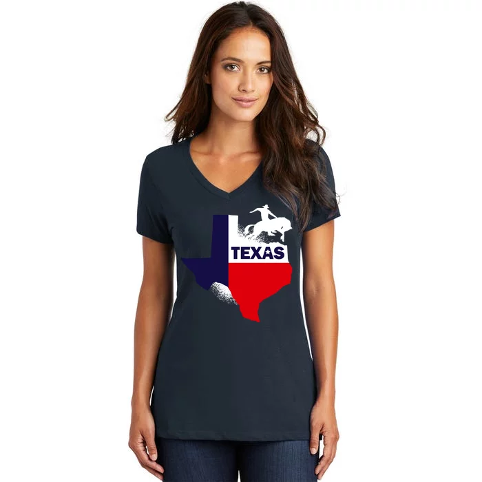 Texas State Cowboy Women's V-Neck T-Shirt