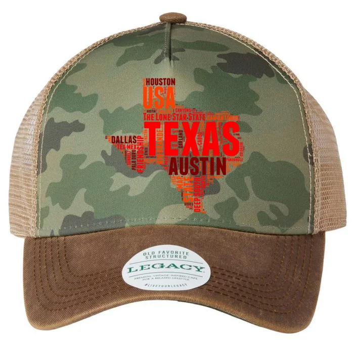 Texas State Word Map Legacy Tie Dye Trucker Hat