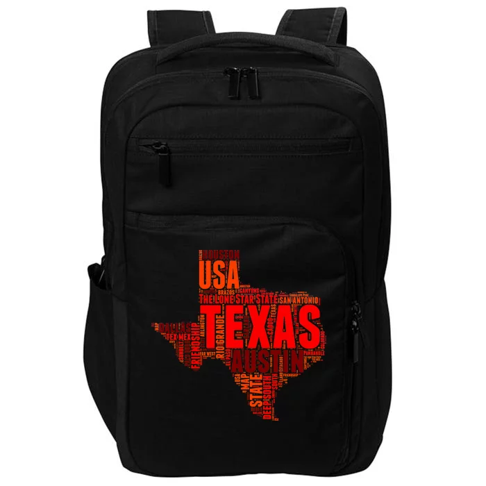 Texas State Word Map Impact Tech Backpack