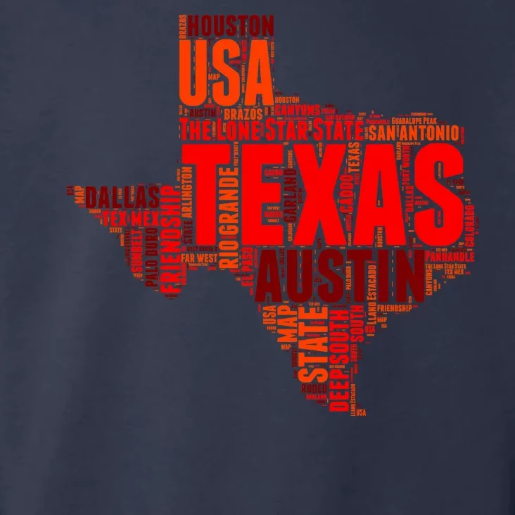 Texas State Word Map Toddler Hoodie