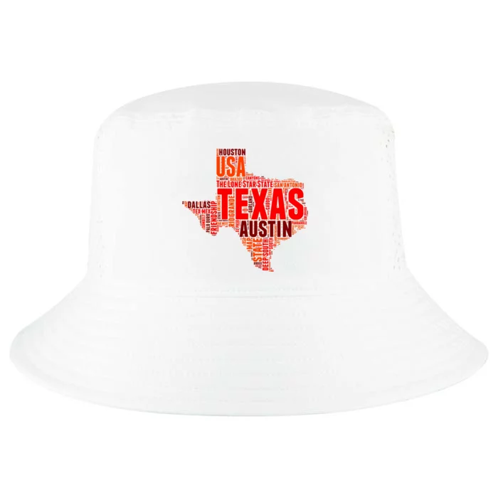 Texas State Word Map Cool Comfort Performance Bucket Hat