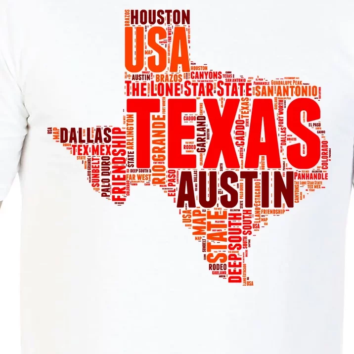 Texas State Word Map Comfort Colors T-Shirt