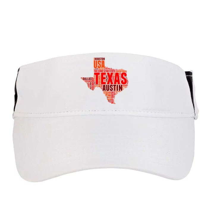 Texas State Word Map Adult Drive Performance Visor