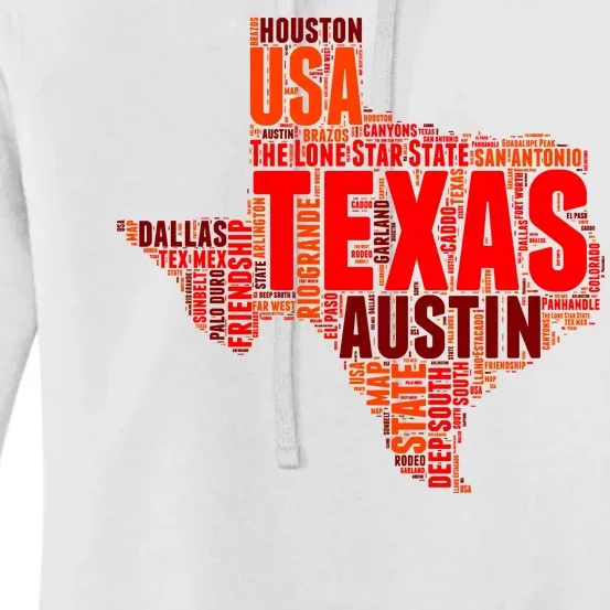 Texas State Word Map Women's Pullover Hoodie