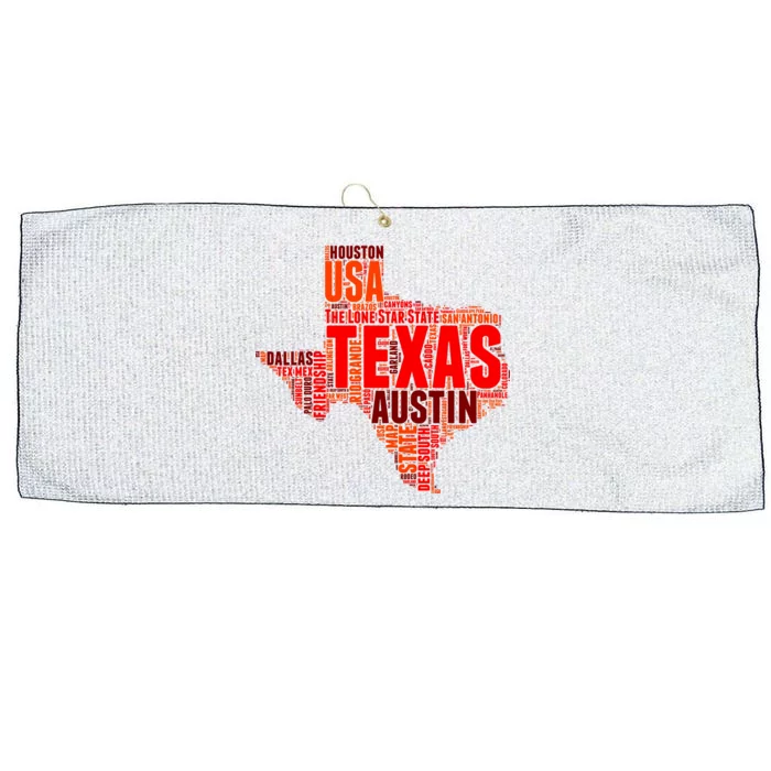 Texas State Word Map Large Microfiber Waffle Golf Towel