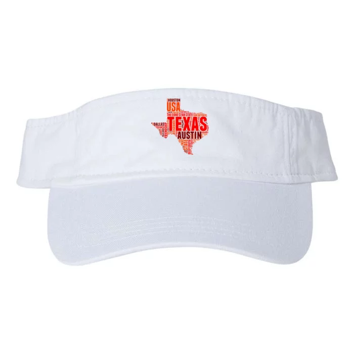 Texas State Word Map Valucap Bio-Washed Visor