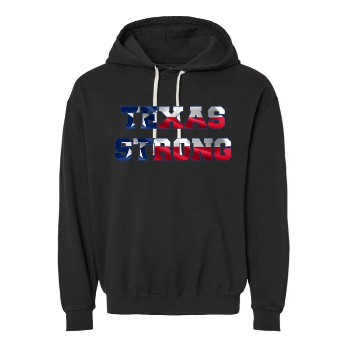 Texas Strong Flag Hurricane Harvey Aid Garment-Dyed Fleece Hoodie