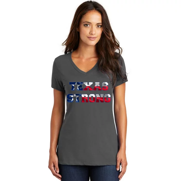 Texas Strong Flag Hurricane Harvey Aid Women's V-Neck T-Shirt