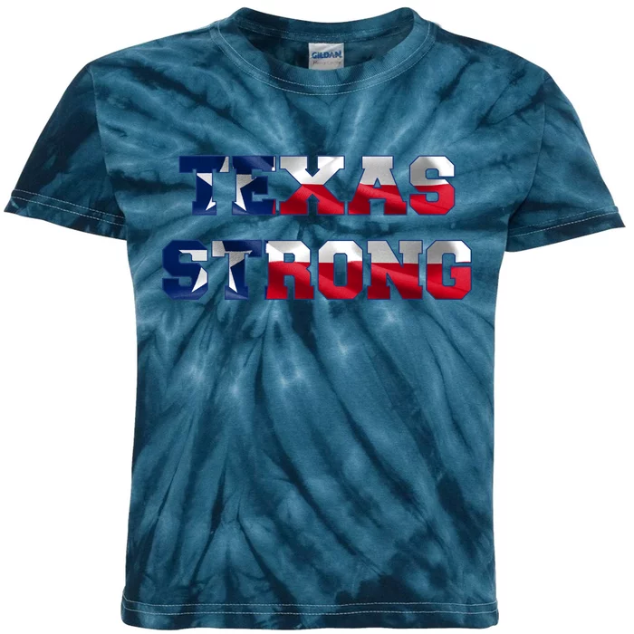 Texas Strong Flag Hurricane Harvey Aid Kids Tie-Dye T-Shirt