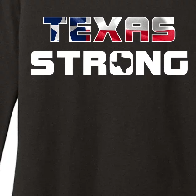 Texas Strong State Flag Logo Womens CVC Long Sleeve Shirt