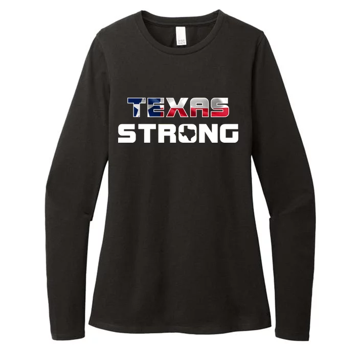 Texas Strong State Flag Logo Womens CVC Long Sleeve Shirt