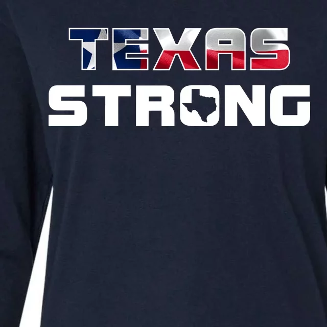 Texas Strong State Flag Logo Womens Cotton Relaxed Long Sleeve T-Shirt