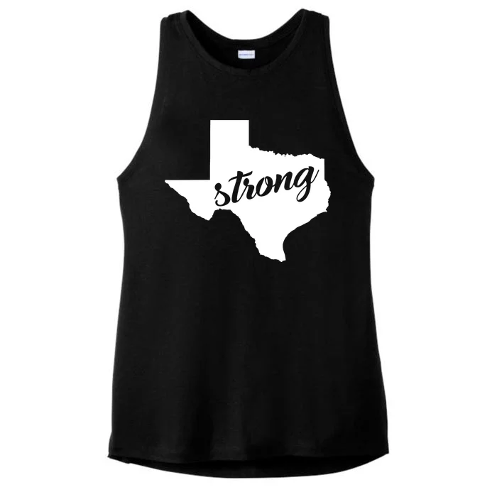 Texas Strong State Logo Ladies Tri-Blend Wicking Tank