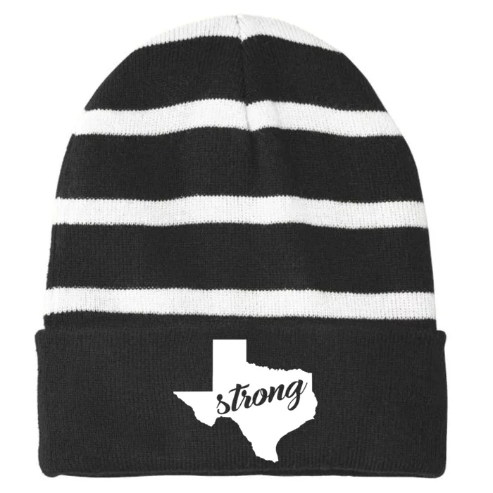 Texas Strong State Logo Striped Beanie with Solid Band